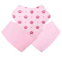 Kit 3 Bandana Babador Menina Coroa Rosa