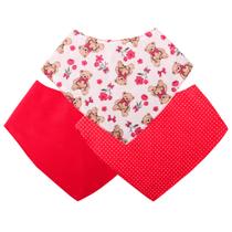 Kit 3 Bandana Babador Menina Ursinho Vermelho