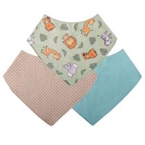 Kit 3 Bandana Babador Menino Selva Verde