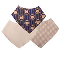 Kit 3 Bandana Babador Menino Urso Real