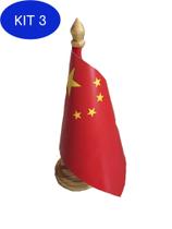 Kit 3 Bandeira De Mesa Da China