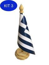 Kit 3 Bandeira De Mesa Da Grécia 19X13Cm - Mundo Das Bandeiras
