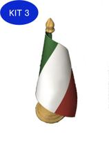 Kit 3 Bandeira De Mesa Da Itália