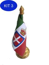 Kit 3 Bandeira De Mesa Do Reino Da Itália