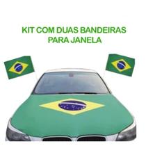 Kit 3 Bandeira do Brasil Para Capô de Carro Bandeira vidro e Retrovisor Copa Do Mundo