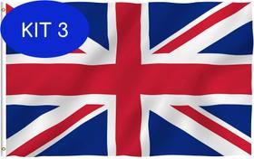 Kit 3 Bandeira Reino Unido Uk Inglaterra Grã Bretanha
