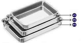 Kit 3 Bandeja Assar Quadrada Tabuleiro Forma Aluminio