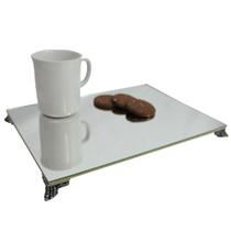 Kit 3 Bandeja Clássica Retangular Espelhada Pé Babilonia Pequeno Prata Velho 28x20 MDF Madeira Kit 3 Bandeja Clássica Retangular Espelhada Pé Babilonia Pequeno Prata Velho 28x20 MDF Madeira