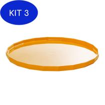 Kit 3 Bandeja Elegance Vemplast Aro 30 Tropical Laranja