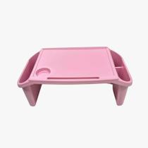 Kit 3 Bandeja Mesa Colo Apoio Comer Refeição Cama Suporte Notebook Rosa