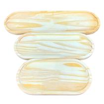 Kit 3 Bandeja oval pinus PMG - Uso geral e kits higiene