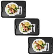 Kit 3 Bandeja Plástica Buffet Fast Food Restaurante Self Service 48x33cm - New Plastic