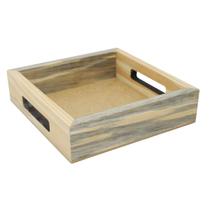 Kit 3 Bandeja Quadrada Com Alça 17x17x4,5 Madeira Pinus 10mm Kit 3 Bandeja Quadrada Com Alça 17x17x4,5 Madeira Pinus 10mm