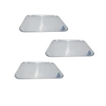 Kit 3 Bandeja Retangular Hotel 53X40X2 - Alumínio Kit 3 Bandeja Retangular Hotel 53X40X2 - Alumínio