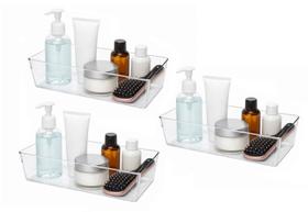 Kit 3 Bandeja Retangular Organizadora em Acrílico Multiuso 30cm Kit 3 Bandeja Retangular Organizadora em Acrílico Multiuso 30cm