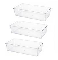 Kit 3 Bandeja Retangular Organizadora Multiuso em Acrílico 30cm Kit 3 Bandeja Retangular Organizadora Multiuso em Acrílico 30cm