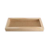 Kit 3 Bandeja Retangular Sem AlÇA 33,5x14x3,5 Madeira Pinus 10mm