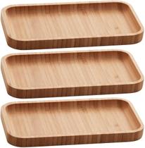 Kit 3 Bandejas De Bambu Hire 20x10x1,5cm
