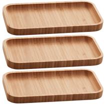 Kit 3 Bandejas de Bambu Retangular para Cozinha 20x10cm Petisqueiras Multiuso Hire Lyor Kit 3 Bandejas de Bambu Retangular para Cozinha 20x10cm Petisqueiras Multiuso Hire Lyor