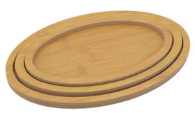 Kit 3 Bandejas Decorativas Oval Curto MDF - Mesa Posta