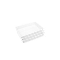 Kit 3 Bandejas Plásticas 2,2l Plasvale Branco