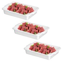 Kit 3 Bandejas Plásticas Brancas Açougue/Churrasco 4 Litros Kit 3 Bandejas Plásticas Brancas Açougue/Churrasco 4 Litros