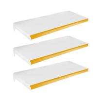 Kit 3 Bandejas Prateleiras 40x91 Para Gôndolas New Plus Com Porta Etiquetas Amarelo - SA Gôndolas Kit 3 Bandejas Prateleiras 40x91 Para Gôndolas New Plus Com Porta Etiquetas Amarelo - SA Gôndolas