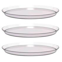 Kit 3 Bandejas Redondas 34cm Glassy Crippa Transparente Servir Restaurante Bar Lanchonete Kit 3 Bandejas Redondas 34cm Glassy Crippa Transparente Servir Restaurante Bar Lanchonete