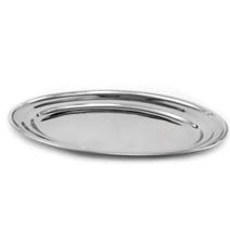 Kit 3 bandejas travessa oval 26cm aço inox para casa e cozinha moderna