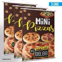 Kit 3 Bannera Pizzas - Preço Editável