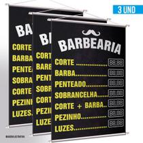 Kit 3 Banners Aqui Tem Barbearia - Preço Editável