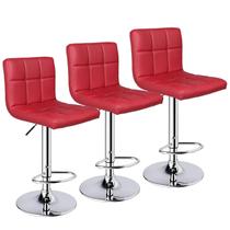 Kit 3 Banqueta Alta Cozinha Bancada Giratória Estofada Duoffice DU80V - Vermelha Kit 3 Banqueta Alta Cozinha Bancada Giratória Estofada Duoffice DU80V - Vermelha