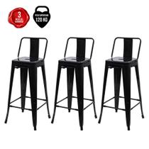 Kit 3 Banqueta Altas Para Bar Balcão Bancada Bistro Cozinha Americana Tolix Iron Industrial Preta Kit 3 Banqueta Altas Para Bar Balcão Bancada Bistro Cozinha Americana Tolix Iron Industrial Preta