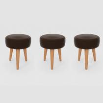 Kit 3 Banqueta Baixa Cozinha 48cm Estofada Marrom Café Madeira Maciça Urban Kit 3 Banqueta Baixa Cozinha 48cm Estofada Marrom Café Madeira Maciça Urban