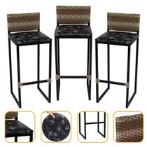 Kit 3 Banqueta Cadeira alta cozinha bancada balcão bar bistrô banco alto Quadrada