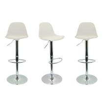Kit 3 Banqueta Cozinha Bar Bancada July Luisa Eames Alta Branca Kit 3 Banqueta Cozinha Bar Bancada July Luisa Eames Alta Branca