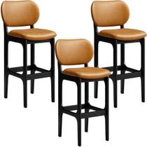 Kit 3 Banquetas Alta Betta Preto Whisky Kit 3 Banquetas Alta Betta Preto Whisky