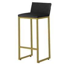 Kit 3 Banquetas Alta c/ Encosto e Apoio de Pés material sintético Área Gourmet Base Dourada - Twdecora Kit 3 Banquetas Alta c/ Encosto e Apoio de Pés material sintético Área Gourmet Base Dourada - Twdecora