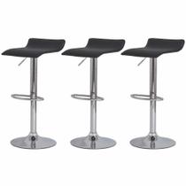 Kit 3 Banquetas Alta Com Encosto Baixo Estofado Para Cozinha Ilha Bancada Belo Horizonte Preto Kit 3 Banquetas Alta Com Encosto Baixo Estofado Para Cozinha Ilha Bancada Belo Horizonte Preto