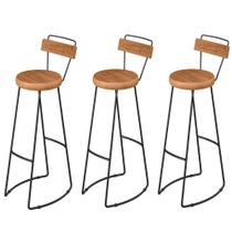 Kit 3 Banquetas Alta Com Encosto Para Aérea Gourmet Aurora Kit 3 Banquetas Alta Com Encosto Para Aérea Gourmet Aurora