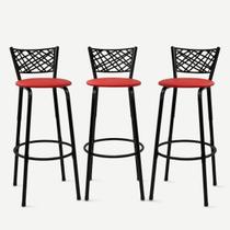 Kit 3 Banquetas Alta Eclipse Preta Cadeira Para Balcão Ilha Bar Bancada Cozinha Gourmet Área De Lazer Itagold