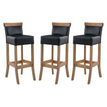 Kit 3 Banquetas Alta Encosto Estofada 36 x 100 Cm Diamantina Madeira Maciça Mel Facto Preto Kit 3 Banquetas Alta Encosto Estofada 36 x 100 Cm Diamantina Madeira Maciça Mel Facto Preto