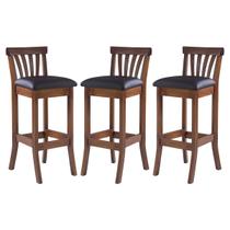 Kit 3 Banquetas Alta Estofada Anthurium 36 x 100 Cm Madeira Maciça Facto Impermeável Marrom L74 Kit 3 Banquetas Alta Estofada Anthurium 36 x 100 Cm Madeira Maciça Facto Impermeável Marrom L74