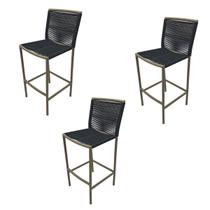 Kit 3 Banquetas Alta Para Balcão Cozinha Ambar