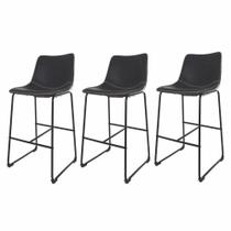 Kit 3 Banquetas Altas Munich Preta Kit 3 Banquetas Altas Munich Preta