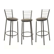 Kit 3 banquetas banco alto balcão cozinha 5 arames