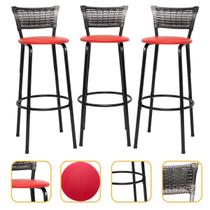 Kit 3 Banquetas Bancos Para Cozinha Gourmet Bancada Balcão Bar Ilha Área De Lazer Churrasqueira Itagold