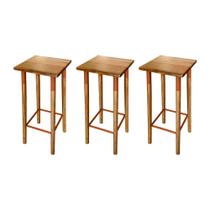 Kit 3 Banquetas Bistro Industrial Colors Ferro e Madeira Maciça - Cobre Kit 3 Banquetas Bistro Industrial Colors Ferro e Madeira Maciça - Cobre