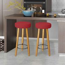 Kit 3 Banquetas Decorativas 78cm com Pés Pálito Italian Vermelho - Mafer Kit 3 Banquetas Decorativas 78cm com Pés Pálito Italian Vermelho - Mafer