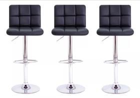 Kit 3 Banquetas Decoreshop Estofada Com Encosto Para Cozinha Americana Bar Balcão Bancada Giratória Com Regulagem De Altura Gomos Confort Preto Kit 3 Banquetas Decoreshop Estofada Com Encosto Para Cozinha Americana Bar Balcão Bancada Giratória Com Regulagem De Altura Gomos Confort Preto